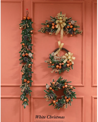 Guirnalda Navideña de Ratán con Cuerno - Decoración Colgante para Puerta y Pared - Image 21