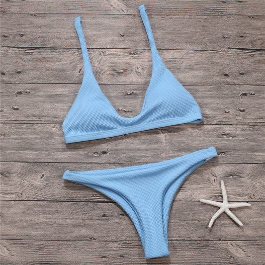 Bikini Deportivo Liso para Mujer - Traje de Baño Elegante y Cómodo