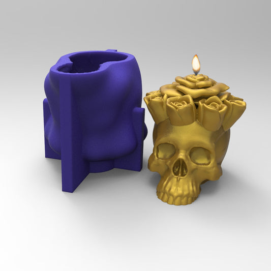 Molde de Silicona Calavera con Rosas
