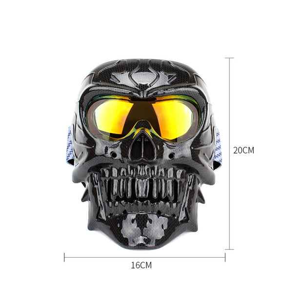 Máscara Motociclista Antiaire con Calavera y Lentes Integrados