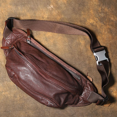 Bolsa de Cuero Retro de Una Bandolera para Hombre - Image 8