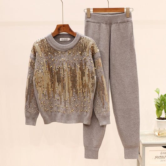 Conjunto de Pantalón y Blusa Casual con Lentejuelas y Cuentas - Image 5