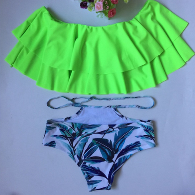 Bikini Asimétrico con Volantes Estampado - Traje de Baño Sexy y Moderno - Image 5