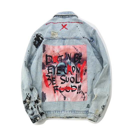 Chaqueta de Denim con Estampado Graffiti Cartoon - Image 2