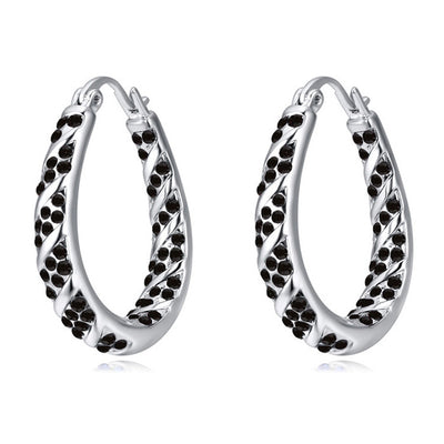 Aretes Ovalados de Cristal y Diamante - Image 12