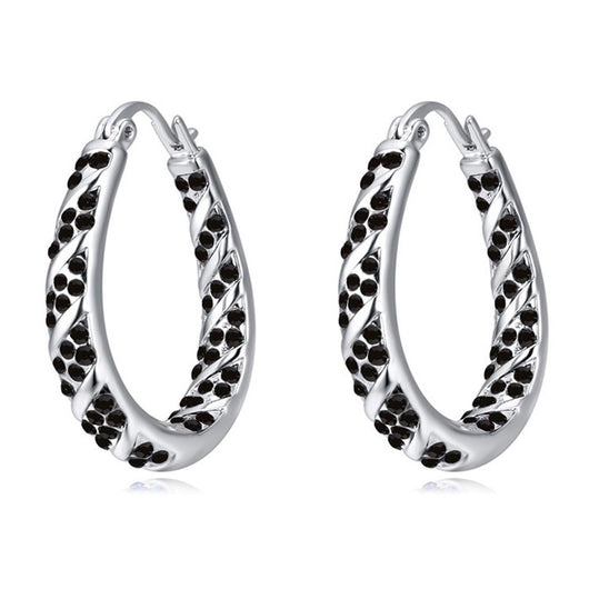 Aretes Ovalados de Cristal y Diamante - Image 12