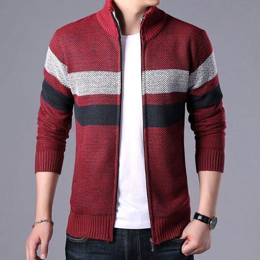 Cardigan Grueso de Punto con Cuello Alto para Hombre - Image 5