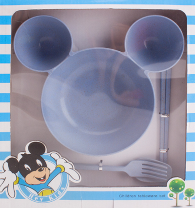 Juego de Comida Infantil Mickey Mouse en Fibra de Trigo - Plato, Cubiertos y Palillos - Image 19