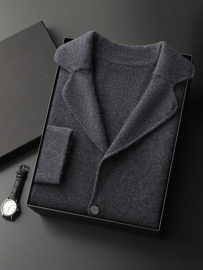 Suéter Saco de Cachemira para Hombre con Cuello Solapa - Tejido Grueso y Cómodo - Image 5