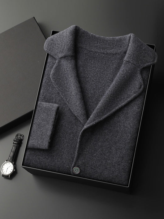 Suéter Saco de Cachemira para Hombre con Cuello Solapa - Tejido Grueso y Cómodo - Image 5