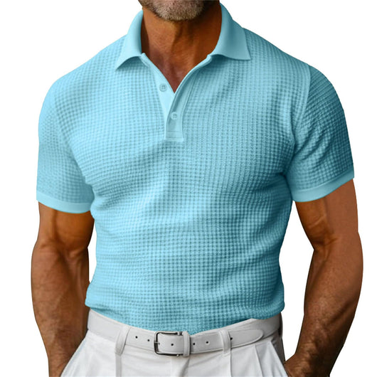 Polo Manga Corta Textura Waffle para Hombre - Ideal para Verano - Image 7