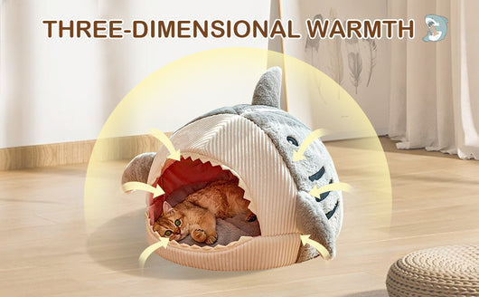 Casa Refugio Acogedora para Gatos con Diseño de Tiburón - Image 12