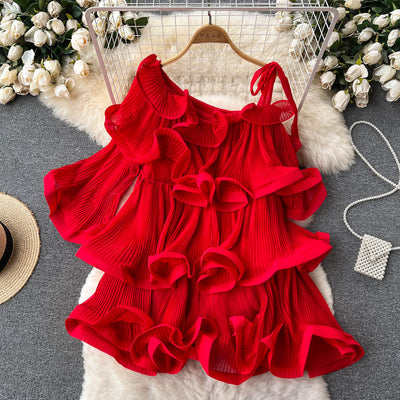 Blusa Casual de Chifón con Volantes y Mangas Acampanadas para Mujer - Image 2