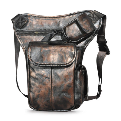 Bolsa de Cintura de Cuero Curtido al Aceite Vintage para Hombre - Estilo Outdoor - Image 3
