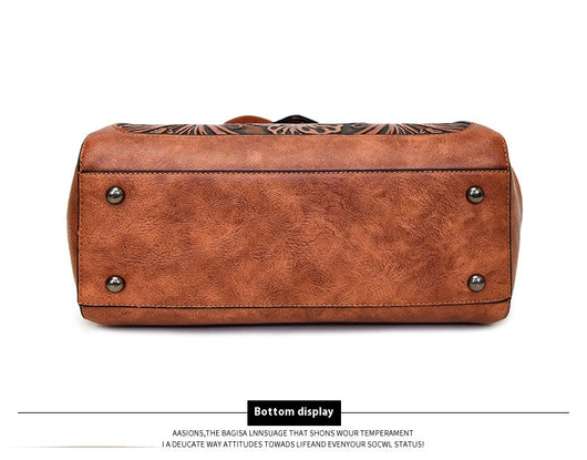 Bolso de Cuero Artesanal Tallado para Mujer con Diseño Asimétrico - Image 16