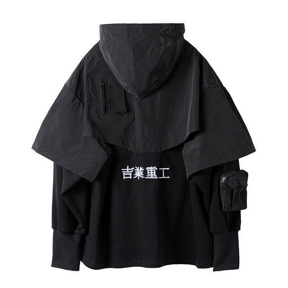Sudadera Hoodie Suelta Funcional Dos en Uno para Hombre y Mujer
