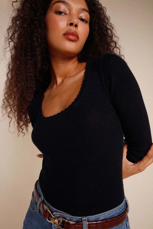 Suéter Tejido Cuello Amplio Manga Larga para Mujer - Image 6