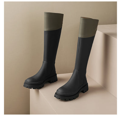 Botas de Suela Gruesa con Punta Redonda y Diseño Monocromático - Image 17