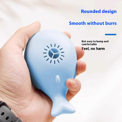 Pink whale-shaped electric fan suspension blower cat toy with two floating balls, powered by USB. - Image 4