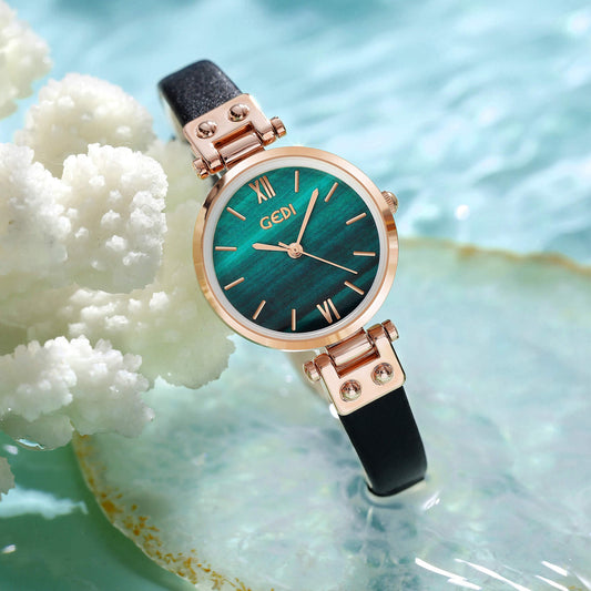 Reloj de Pulsera Artístico para Mujer - Diseño Elegante con Esfera Pequeña y Resistencia al Agua