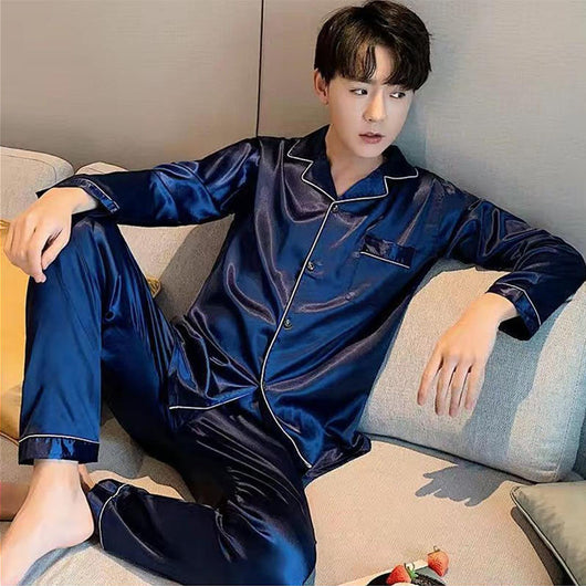 Pijama de Seda para Hombre Talla Grande - Conjunto Elegante y Cómodo - Image 21