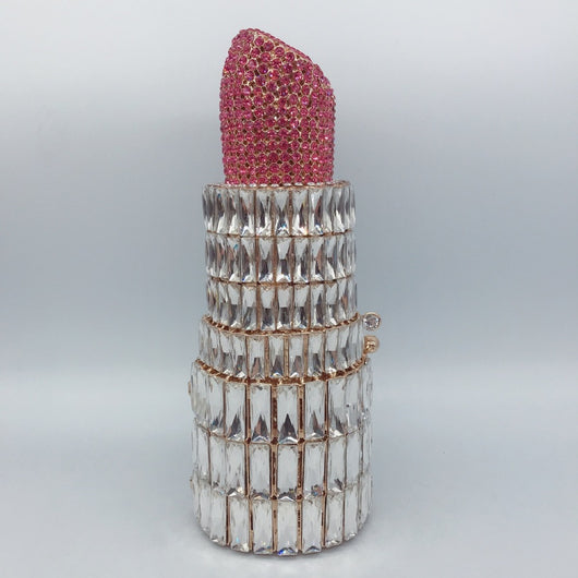 Cartera de Noche Diamantada con Forma de Labial para Mujer - Image 15