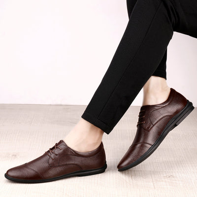 Zapatos Casuales de Cuero Genuino con Cordones para Hombre - Image 4