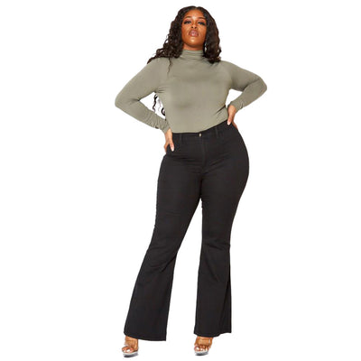 Jeans Acampanados Talle Grande Ajuste Delgado para Mujer - Image 5
