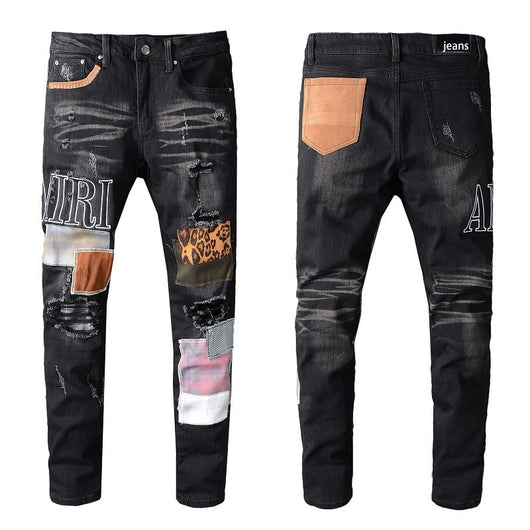 Jeans Slim Fit Elásticos con Parches Bordados de Marca Premium - Image 17