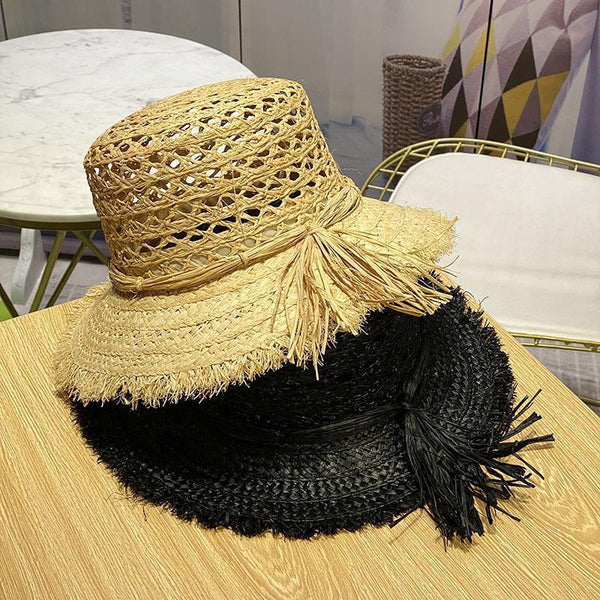 Sombrero de Paja Calado para Mujer - Gorro Playero Transpirable