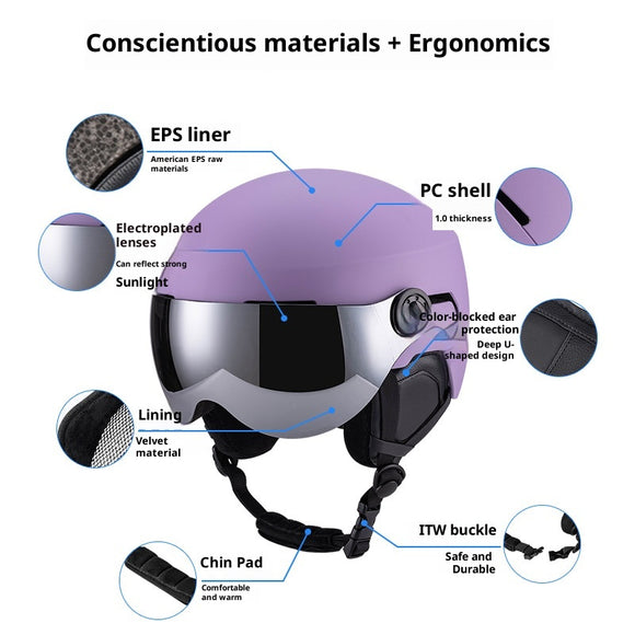 Casco de Esquí Integral con Funda Térmica Unisex - Protección y Calidez