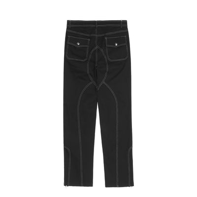 Pantalones Rectos con Aberturas Laterales - Estilo Urbano Casual - Image 9