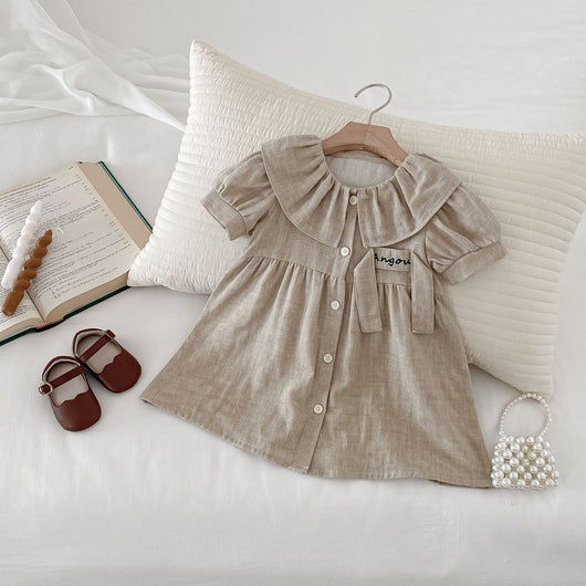 Vestido Romper para Bebé de Algodón y Lino con Cuello Bebé - Image 21