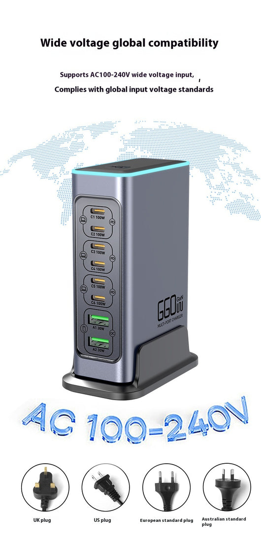 Cargador Rápido GaN 660W Multi-Puerto para Dispositivos Móviles y Tablets - Image 14
