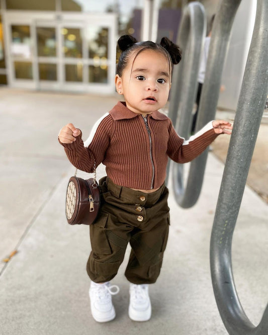 Conjunto Infantil con Saco de Cuello y Pantalón Elástico