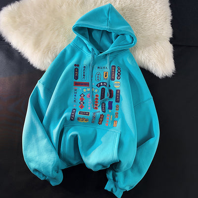 Sudadera con Capucha Estampada Hip-hop Otoño para Hombre