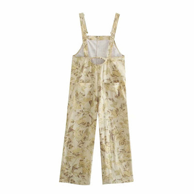 Overol Largo Floral Suelto con Bolsillos Dobles para Mujer - Image 5