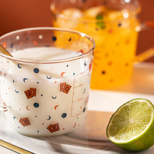 Vaso de Vidrio Gran Capacidad con Escala de Medición Diseño Cielo Estrellado - Image 13