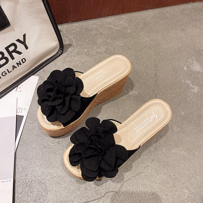 Sandalias Cuña Verano Plataforma Floral Punta Abierta para Mujer - Image 11