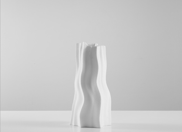 Jarrón Decorativo de Resina Blanca Minimalista para Flores Secas