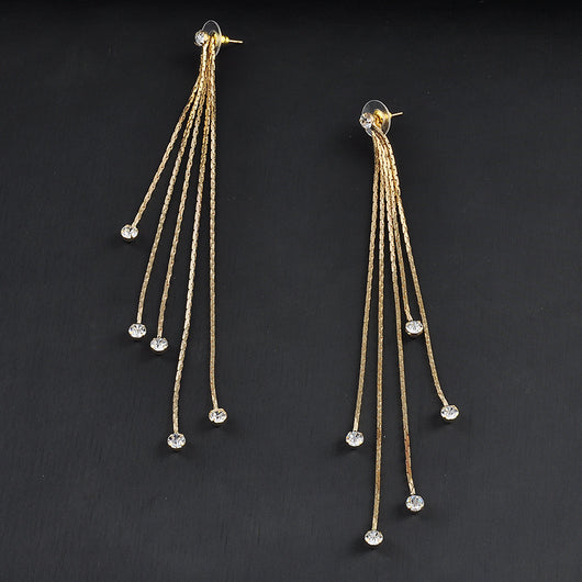 Aretes de Cuentas de la Suerte con Borla - 3 Hilos Delantero y Trasero - Image 11