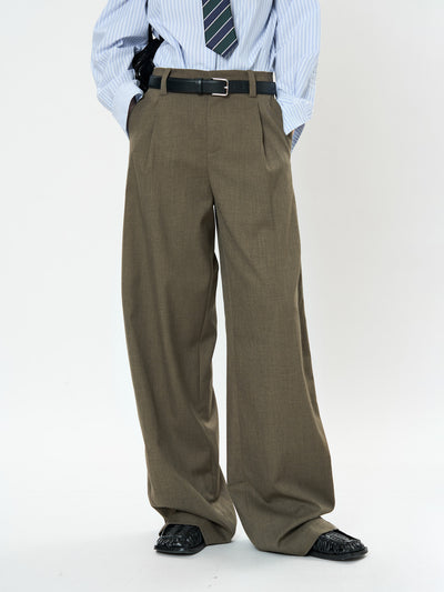 Pantalones Casuales Rectos con Corte Vertical y Acabado Liso - Image 5