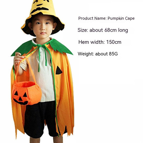Orange pumpkin hat with a smiling jack-o'-lantern face, featuring a conical shape and small stem detail. - Image 3