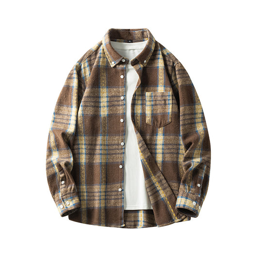 Camisa de Franela a Cuadros para Hombre - Abrigo Casual Grueso Talla Grande Otoño Invierno - Image 7