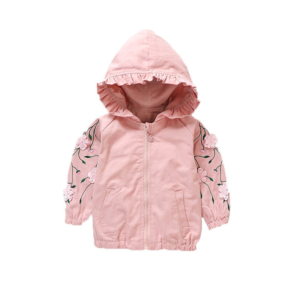 Abrigo Impermeable Holgado con Capucha y Estampado Floral