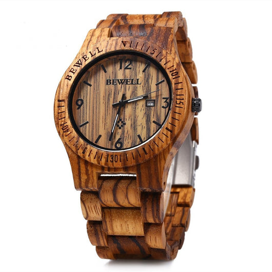 Calendario de Escritorio Zebra en Madera con Cuarzo