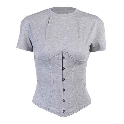 Playera Gris Clásica de Cuello Redondo - Comodidad Diaria sin Complicaciones - Image 8