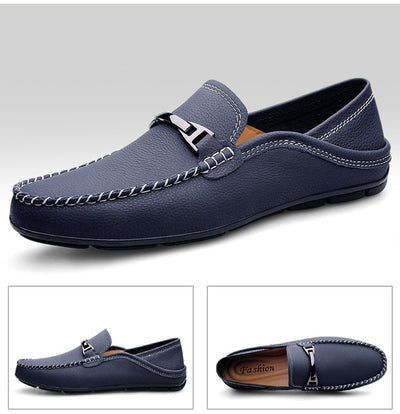 Zapatos Casuales Extra Grandes de Cuero con Suela Gommino Ancha - Image 17