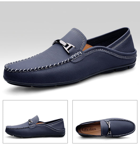 Zapatos Casuales Extra Grandes de Cuero con Suela Gommino Ancha - Image 17