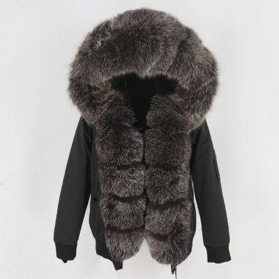 Parka con Forro de Piel de Mapache Desmontable - Abrigo Térmico Grueso - Image 13